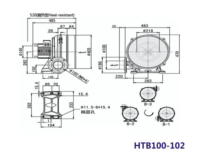 HTB100高压多段鼓风机 4KW大风量风机