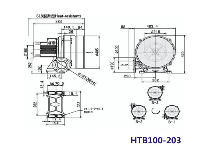 HTB100高压多段鼓风机 4KW大风量风机