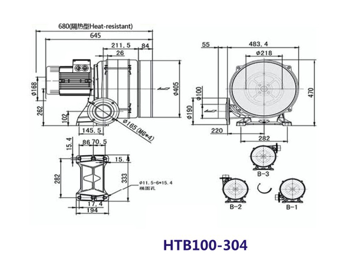 HTB100高压多段鼓风机 4KW大风量风机