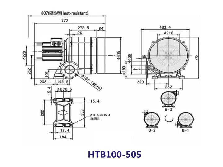 HTB100高压多段鼓风机 4KW大风量风机